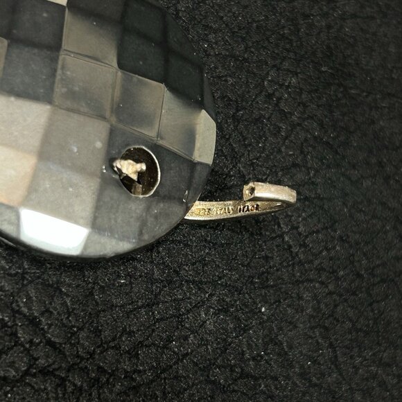 VTG ITAOR ITALY STERLING SILVER 925 NECKLACE CHAIN & FACETED ONYX ROUND PENDENT - Picture 9 of 11